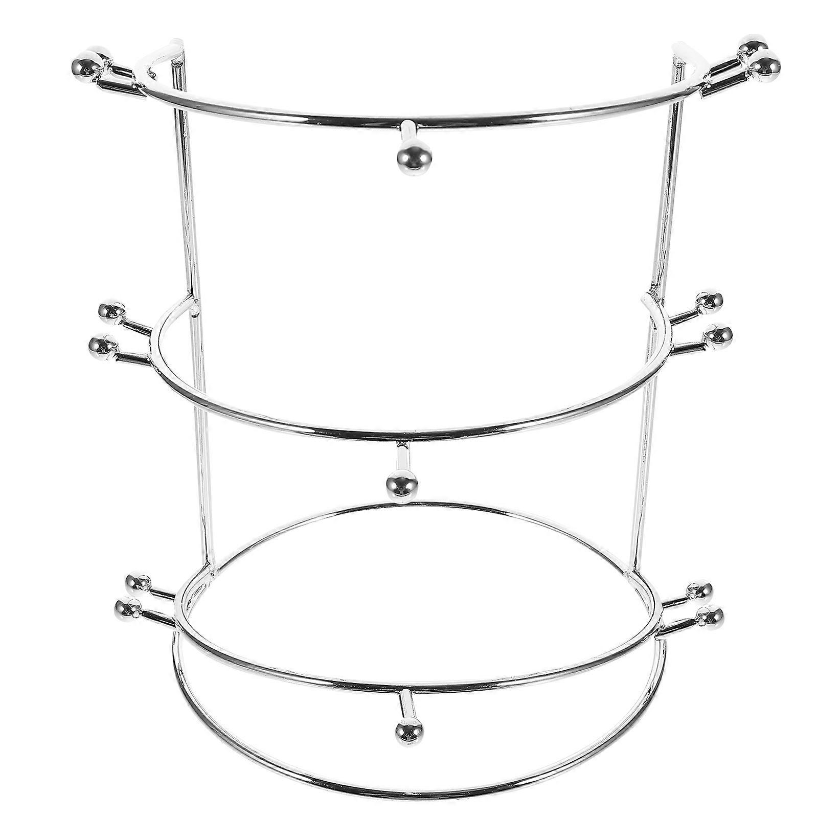 Crown Stand Display Wedding Headbands Three-Tier Stand Silver Metal Storage 1Set