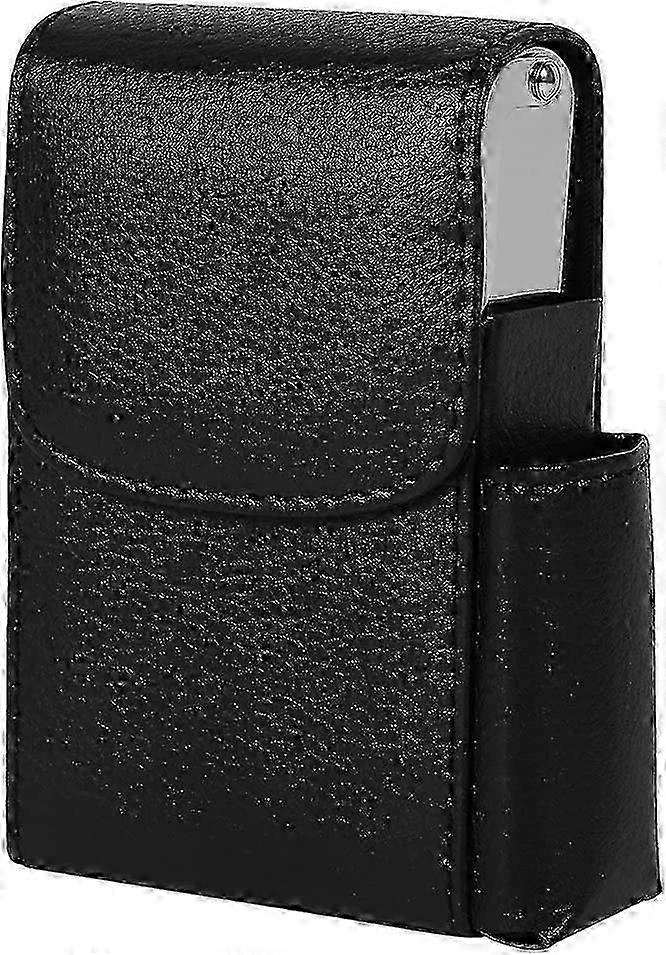 PU Leather Cigarette Box with Lighter Holder