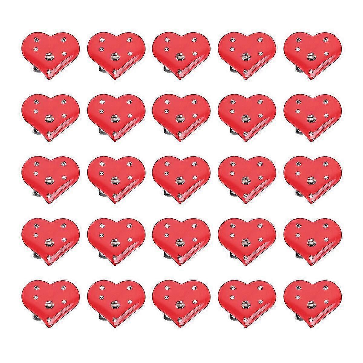 25 broches luminosos con forma de corazón rojo para regalar.
