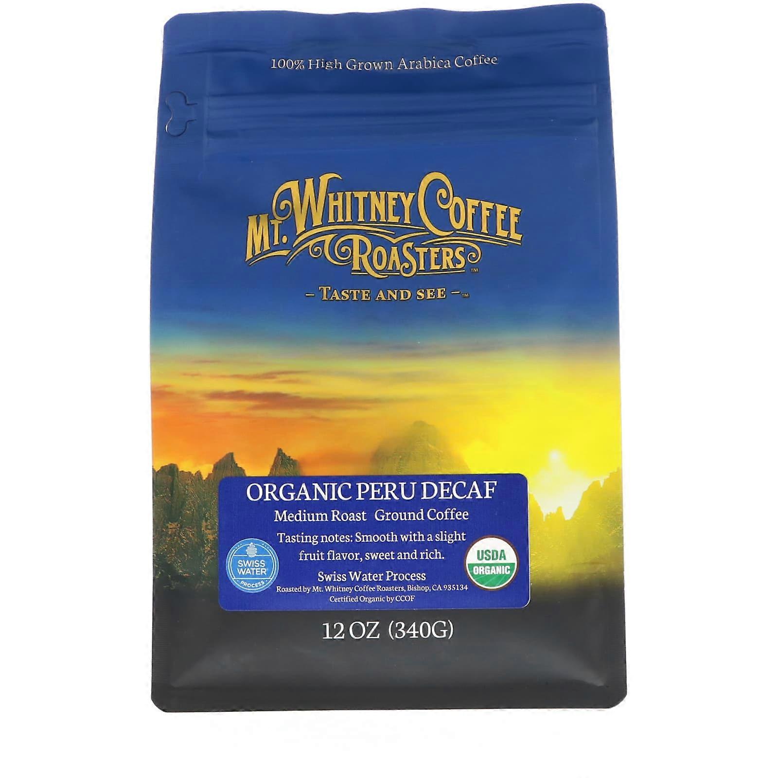 Organic Peru Decaf, Ground Coffee, Medium Roast, 12 oz (340 g)