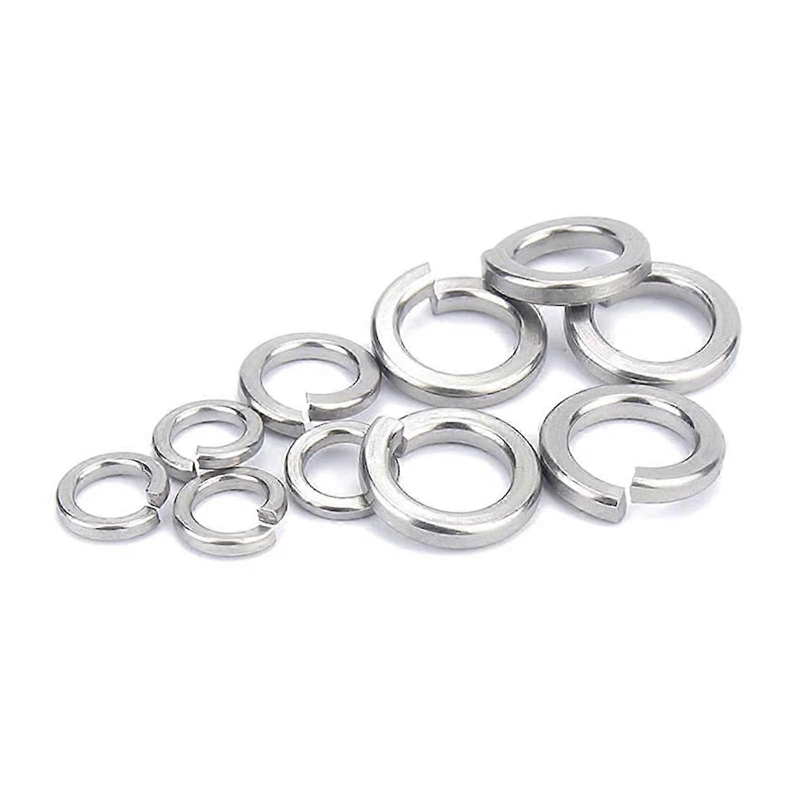 Split Lock Elastic Gasket Set, 2-100 Pcs Stainless Steel Split Spring Lock Washers M1.6-M24 for Secure Fastening