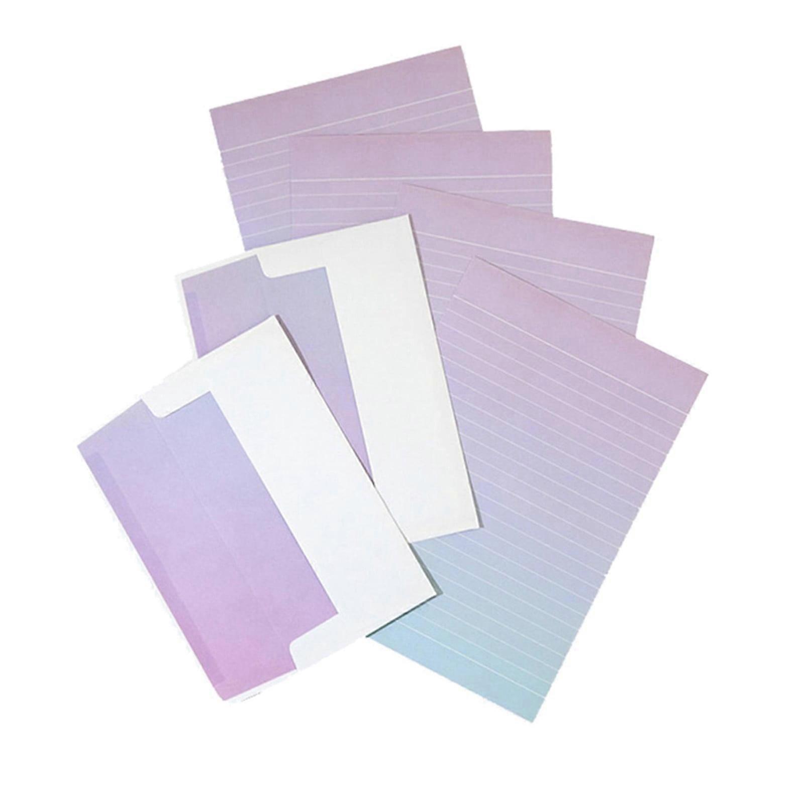 BODOAO Saving! 6 Packs Stationery Paper Set (4 Double Stationery Writing Papers 2 Matching Envelopes) Four Gradients 4 Design (Morandi Color)