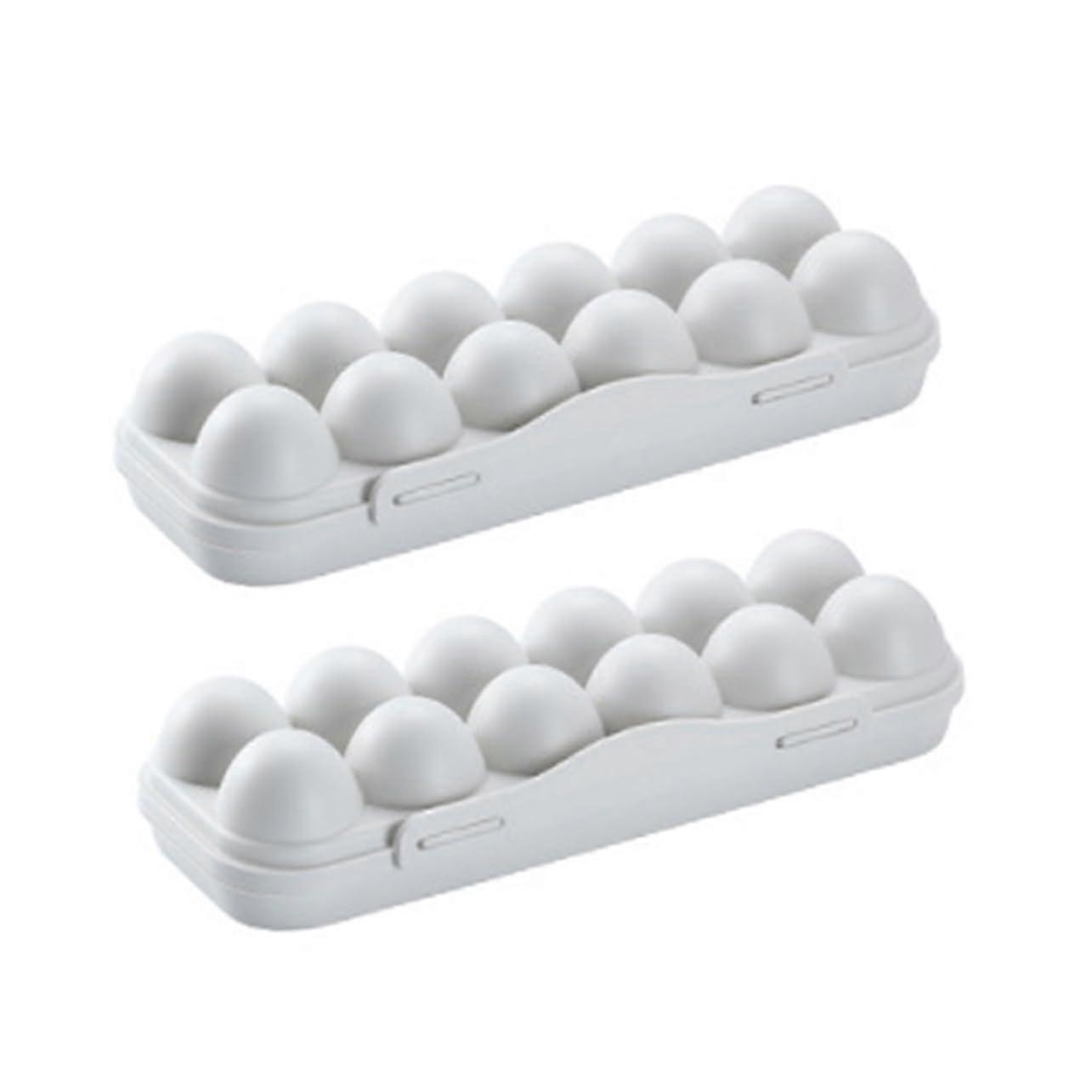 Egg Box Two Pack Fridge Safe Stackable Containers Plastic With Strong Lid For Home Farm Use