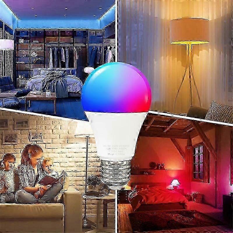 E27/B22 WiFi Smart LED Light Bulb with RGB Colour Changing, 15W Globe Lamp Works with Google Home and Alexa