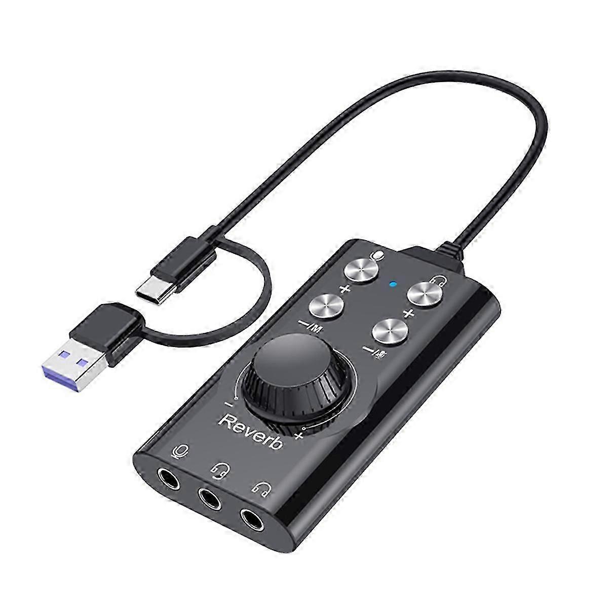 Sound Card USB Type-C Computer Volume Control Knob - External Controller Professional Compatibility