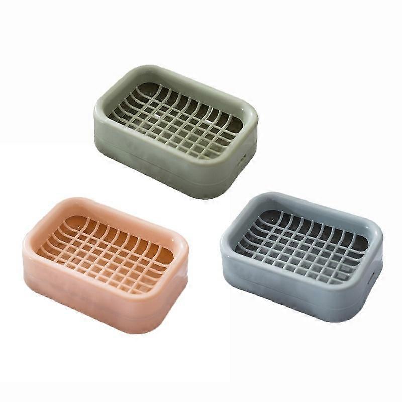 3-Piece Double Layer Automatic Drain Hollow Soap Dishes