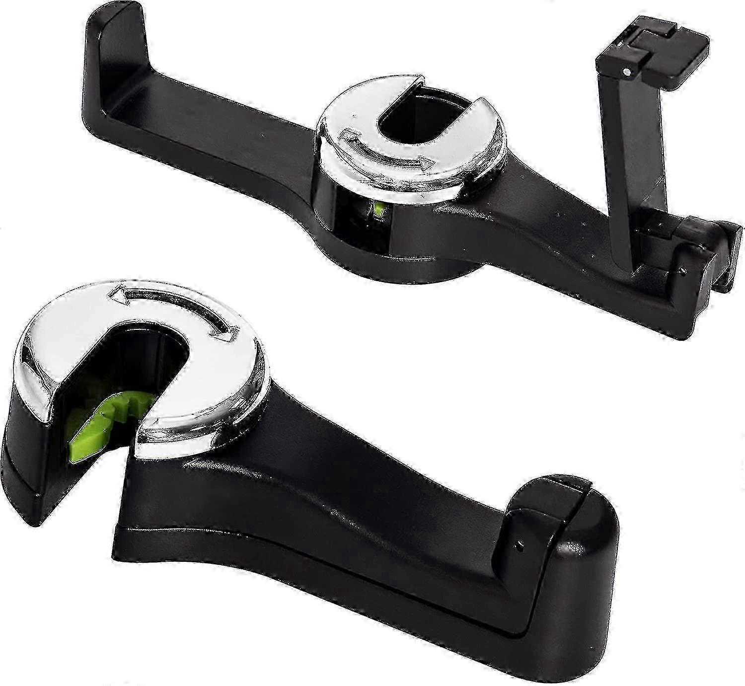 Dww-car Seat Hooks With Cell Phone Holder, Universal Vehicle 2 In 1 Double Head Hook, Multifunctional Storage Hanger Organizer, 2 Pack Silver