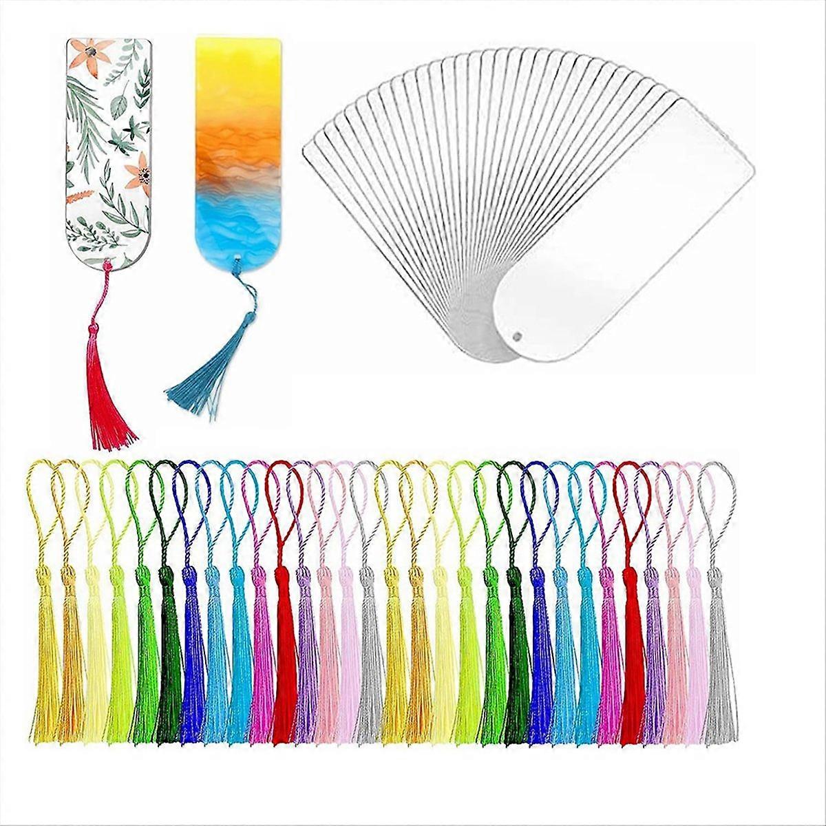 30PCS Acrylic Bookmark Blanks, Clear Acrylic Craft Bookmarks
