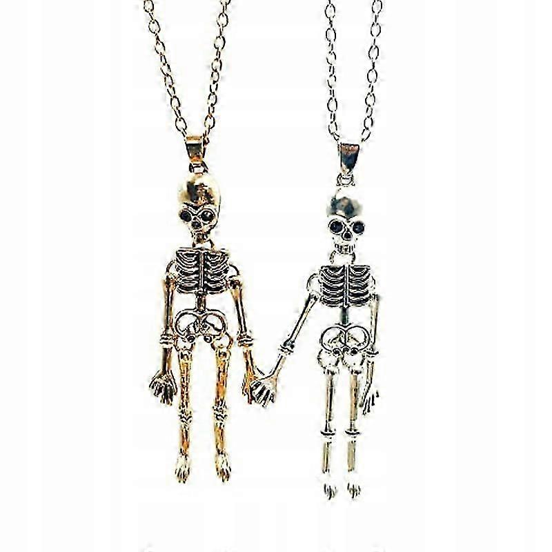 2pcs Friendship Skeleton Skull Necklaces Bff B