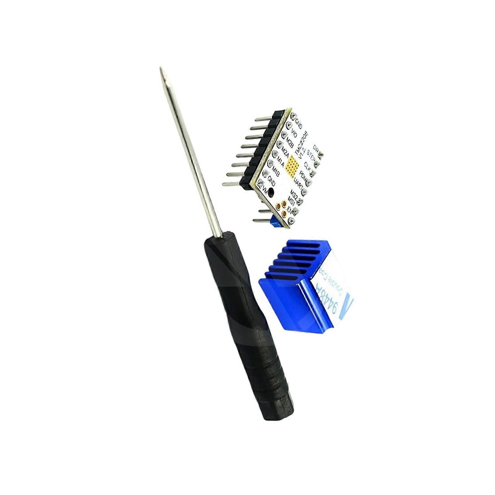 3D Printer TMC2208 Stepper Motor Driver Stepper Driver Module with Heat Sink Screwdriver for 3D Printer Controller Multicolor