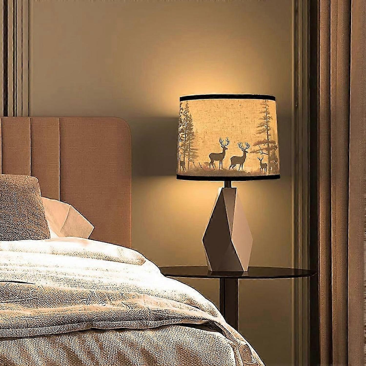 Lamp Shades Set of 2,Fabric Lampshades with Deers