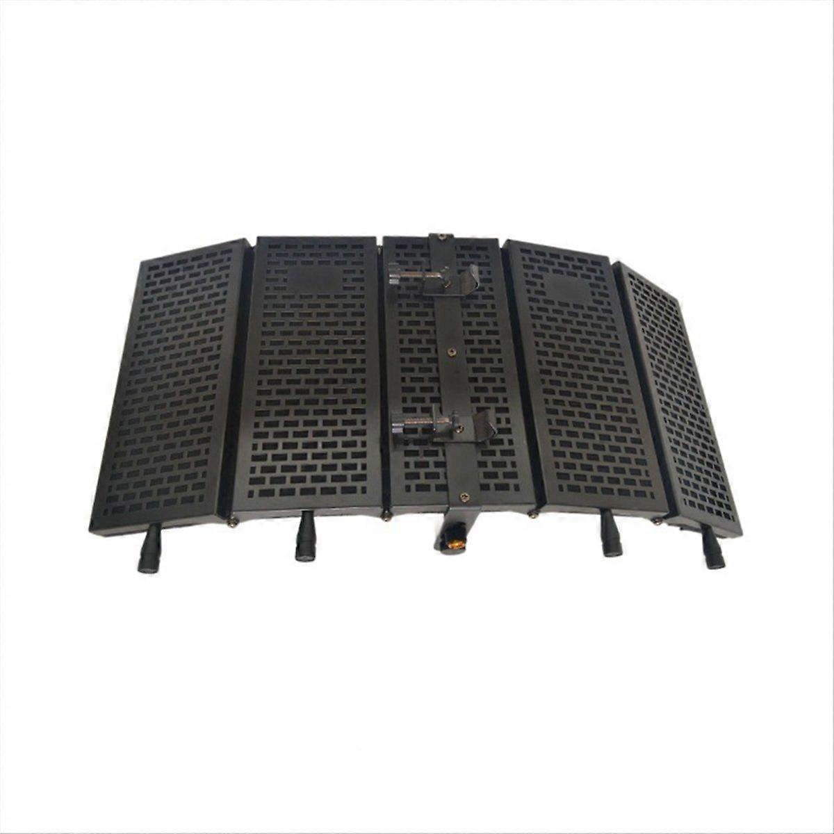 5-Panel Microphone Isolation Shield Soundproof Cover Soundproof Grid Design Semi-Circular Noise Red