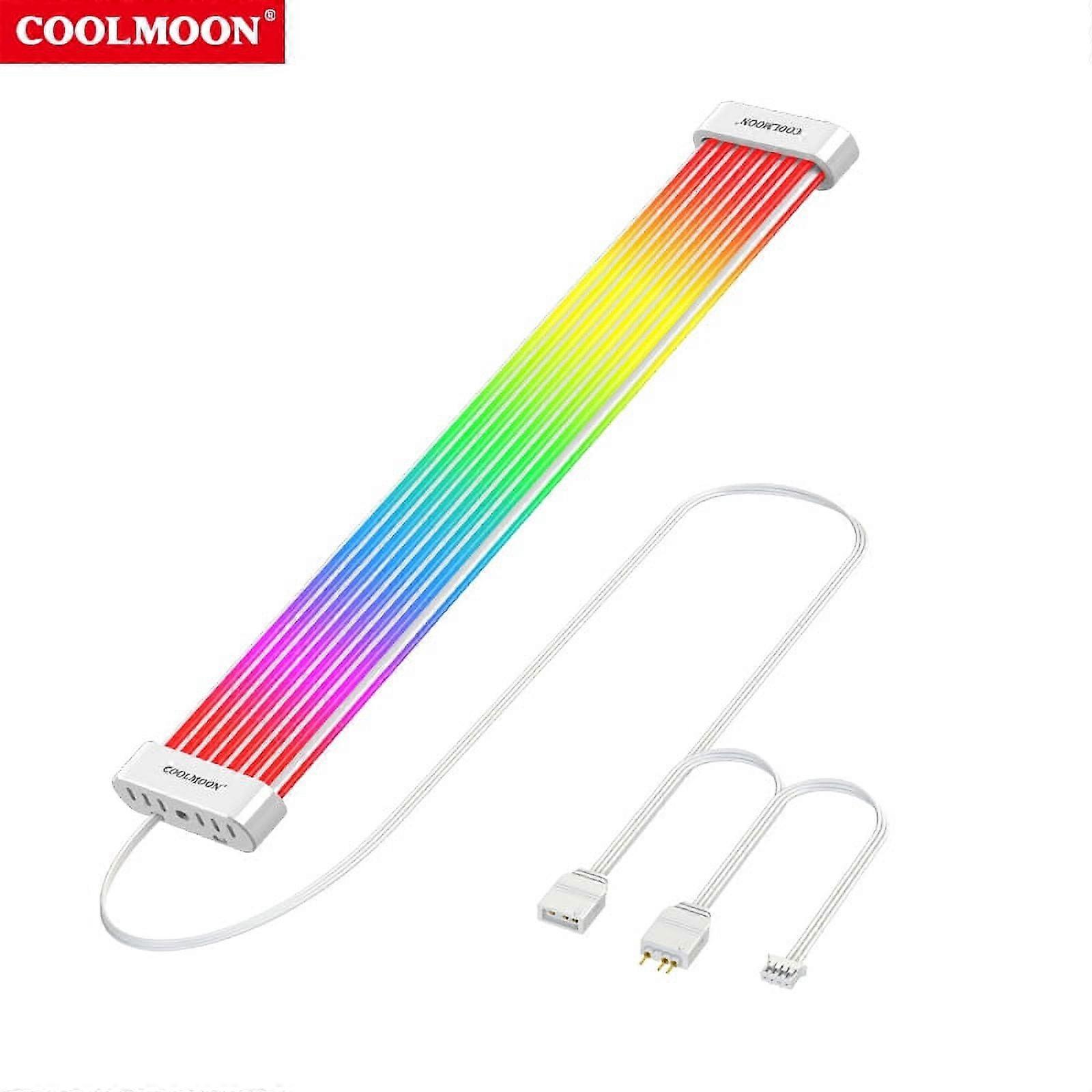 jixopn COOLMOON Power Supply Decorative Line 8Pin/24Pin ARGB LED Flexible Light Bar Replacement Multifunctional DIY Computer Accessories