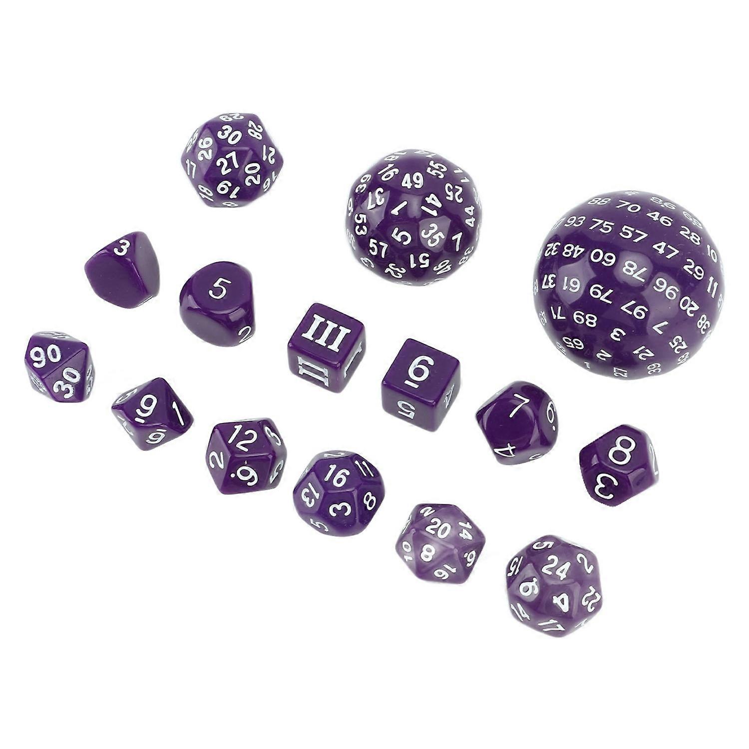 15pcs Polyhedral Dice Set 3 to 100 Sides Complete Polyhedral Dice Set for Table Games Role Playing