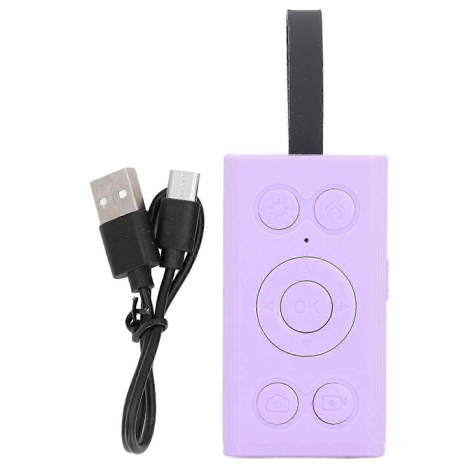 Bluetooth Remote Control 9 Key Camera Selfie Clicker Video Scrolling APP Book Page Turner for Phone Tablet PurpleHwy