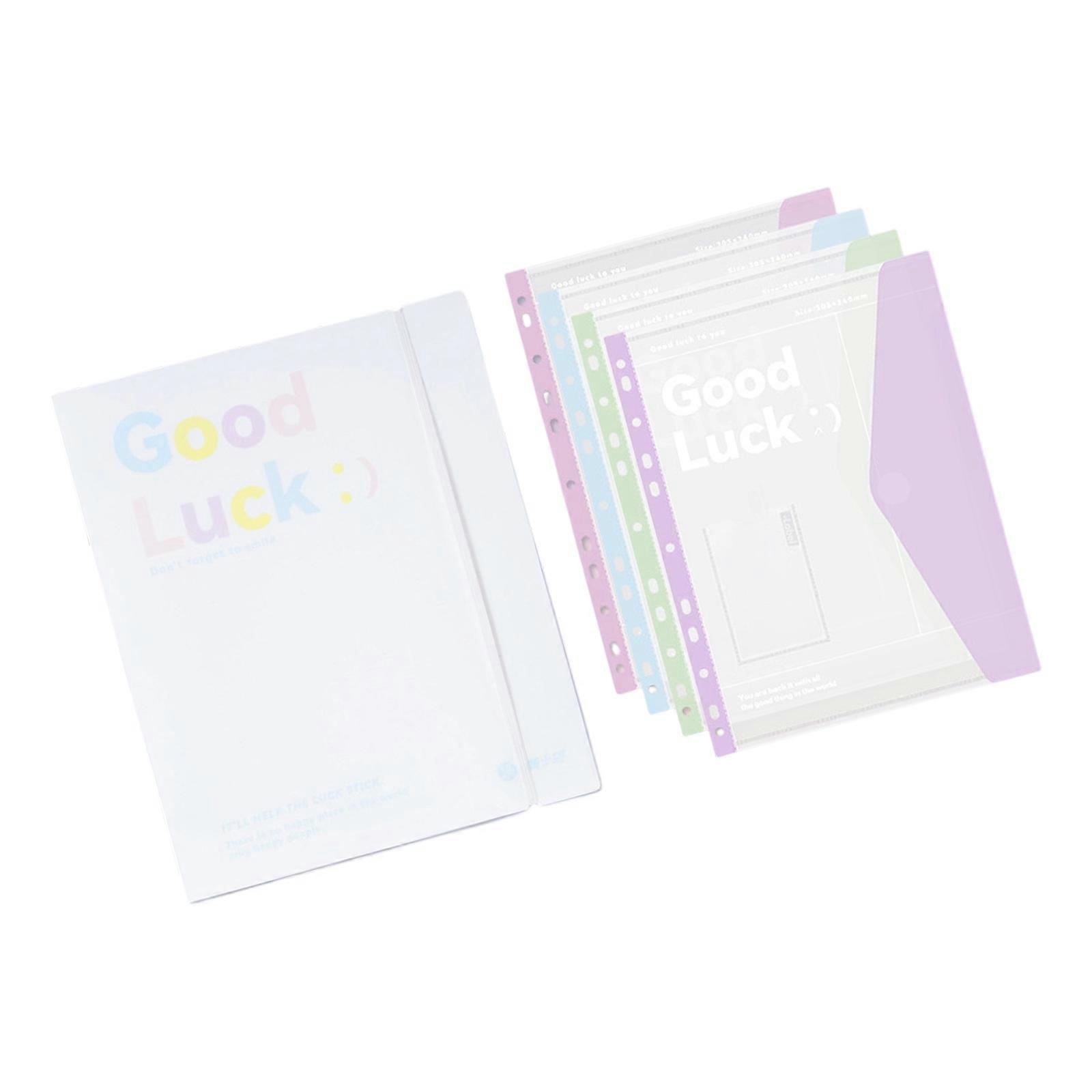 A4 Clear Plastic Insert Pocket Folders Refillable Pages Durability Binders For Office School Organization  White
