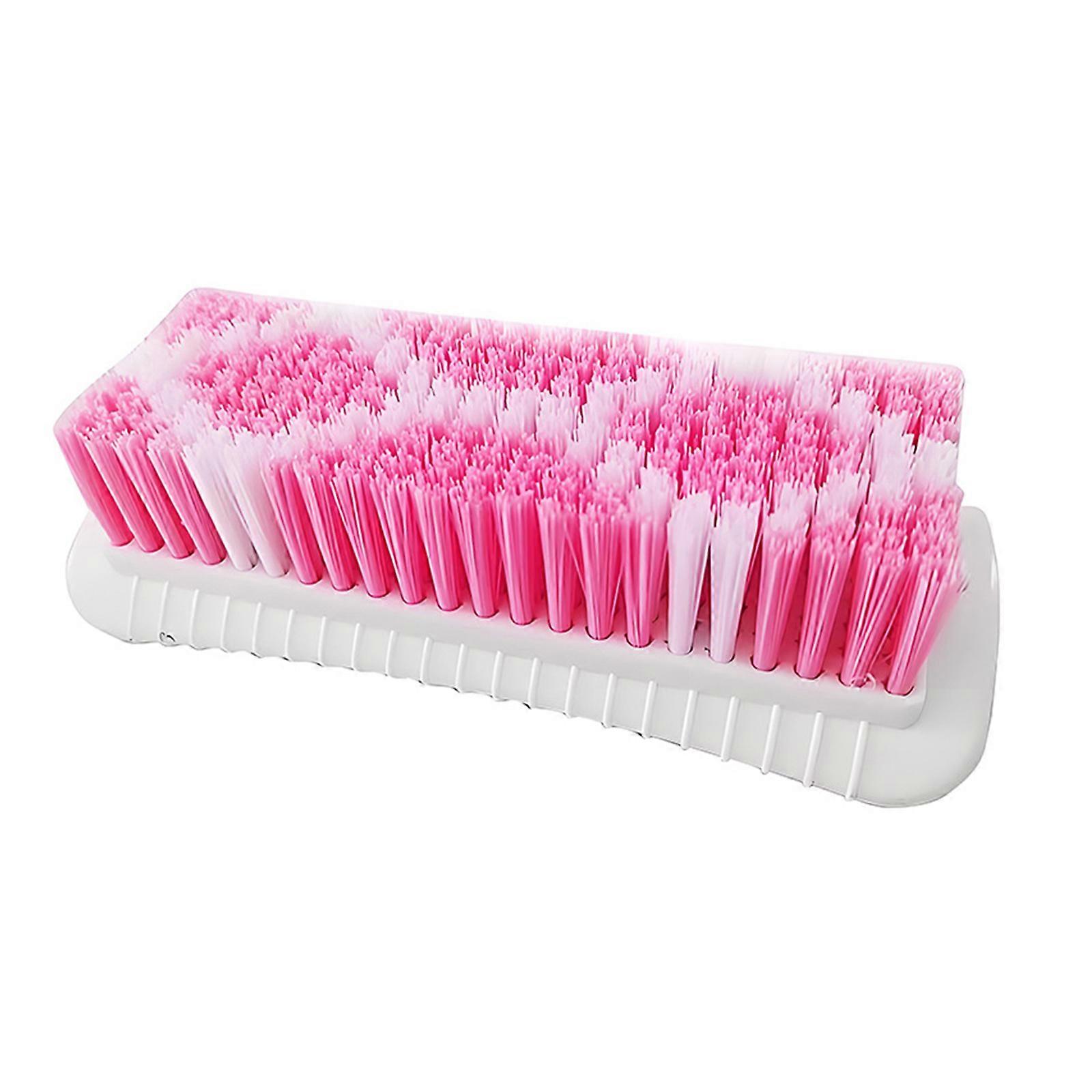 Powerful Double Texture Scrub Brush Ergonomic Handle Design Deep Cleans Shower Tiles Sinks Countertops Kitchenware  pink