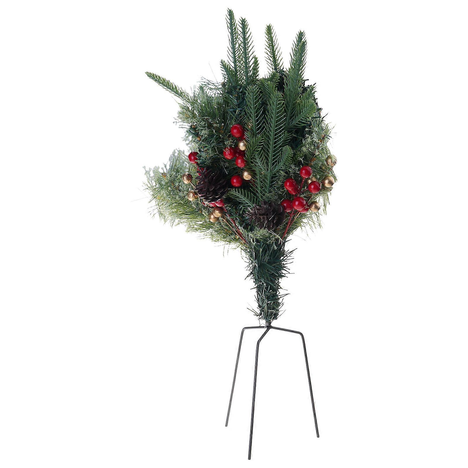 Realistic Artificial 40cm Christmas Tree Home Bedroom Party Decoration New Year Ornament with Tripod Stake Multicolor