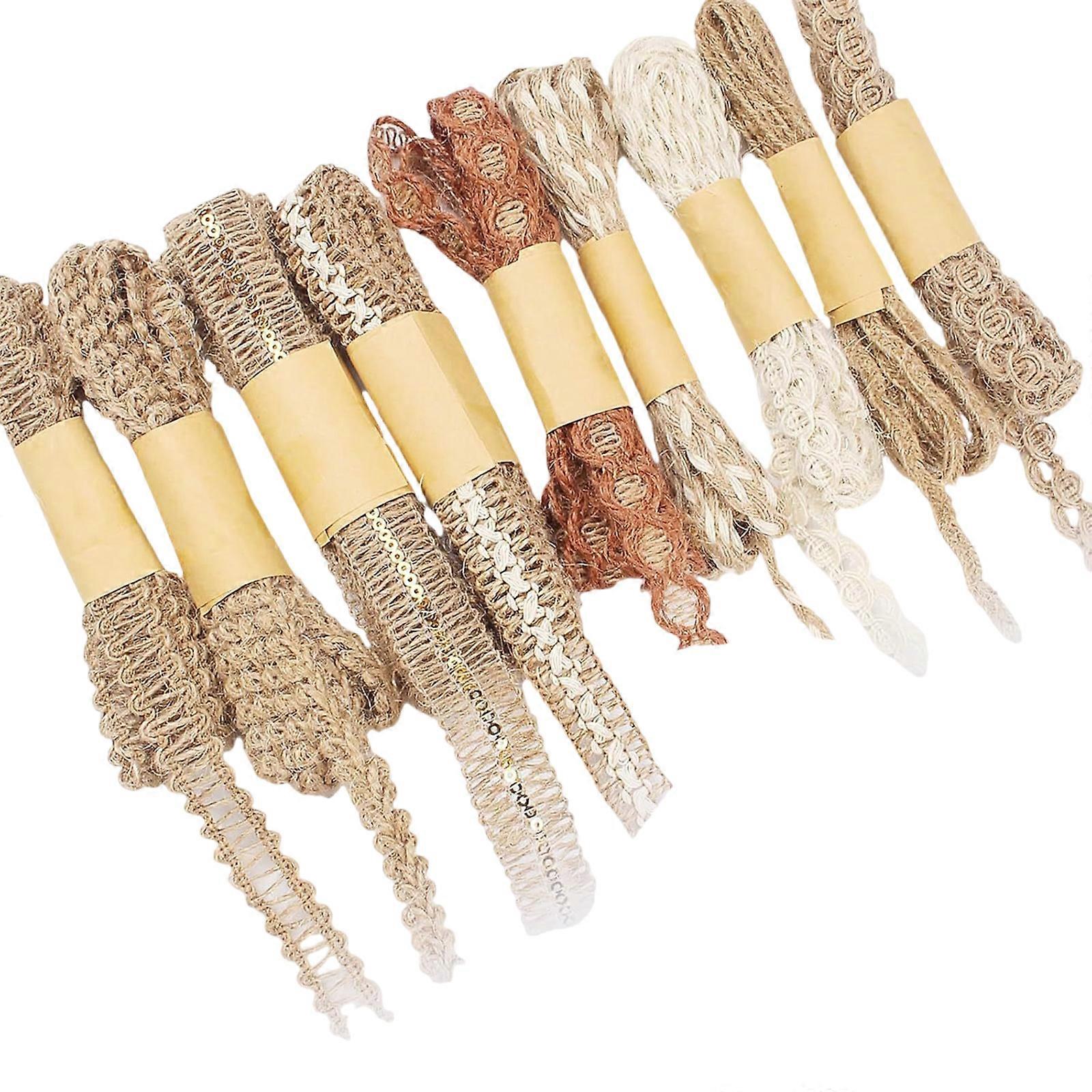 Biodegradable Hemps Rope Gift Ribbons Set Multipurpose Craft Strings For Wrapping Decorating And Handmade Projects Multicolor