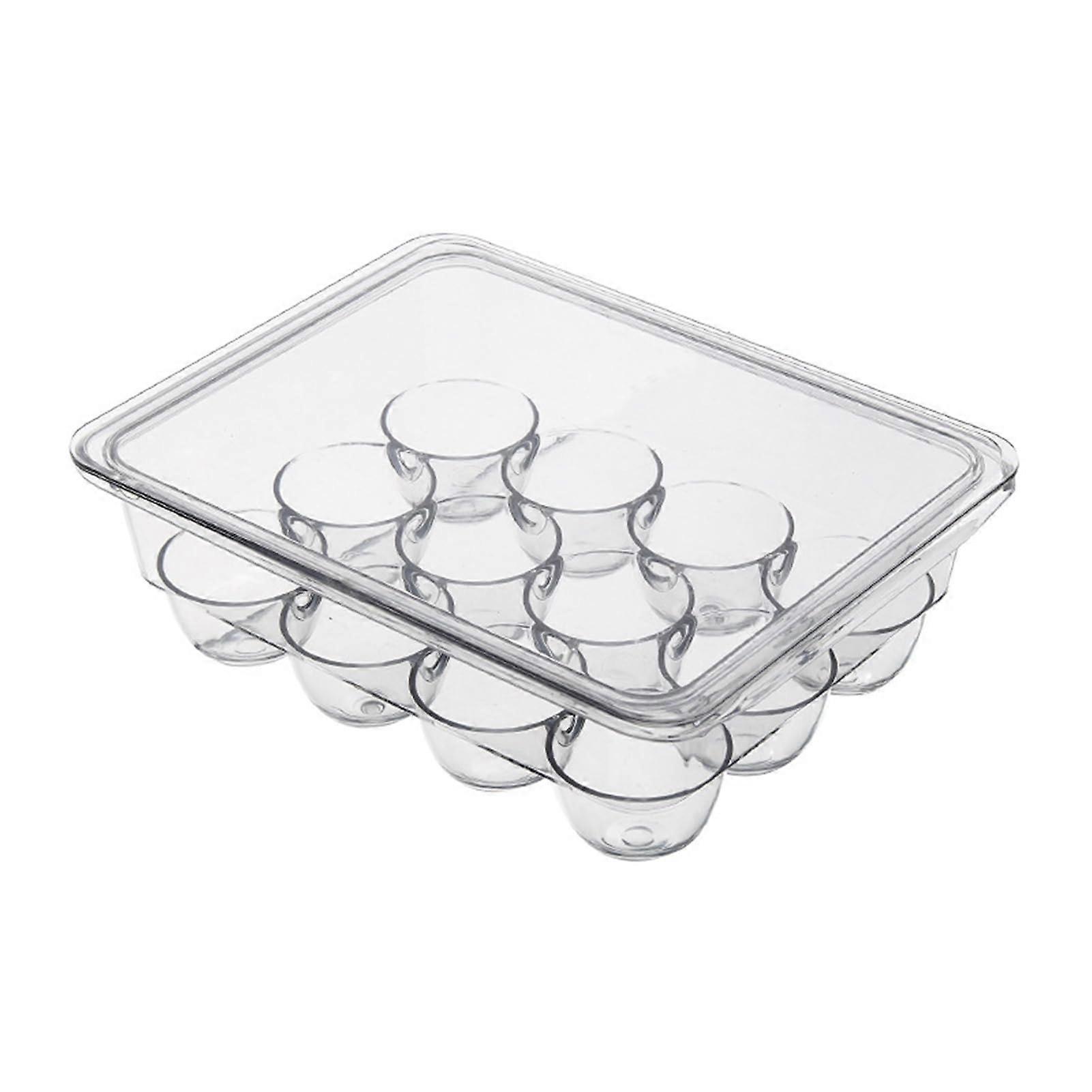 12 Grid Transparent Shockproof PET Egg Tray For Refrigerator Storage Box 12Grid Egg Holder Organizer