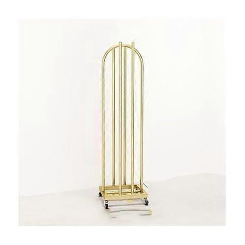 Hanger Stacker Metal Storage Solution With Rotating Wheels For Laundry Room And Stores 35x30x100 CM Gold
