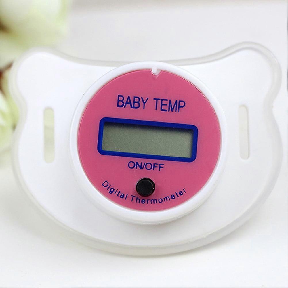 Baby Digital Thermometer Pacifier, LCD Display, Nipple-Shaped, High Accuracy, Compatible with Infant Fever Monitoring, Pink/Blue