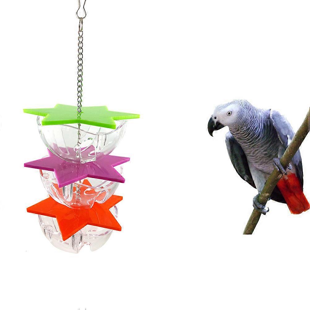 Interactive Hanging Toy Parrot Foraging Toy Bird Feeder 3 Layer Treat Holder