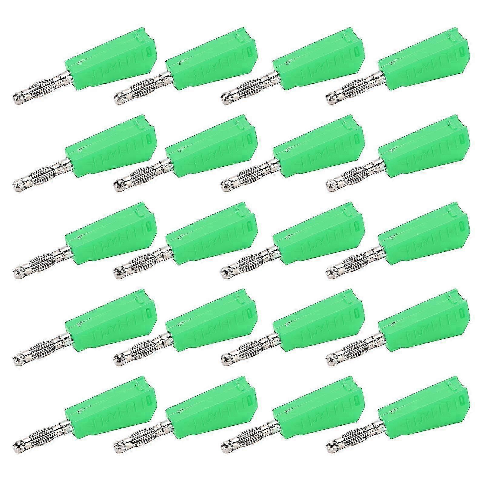 e 20pcs Banana Plug 4mm/0.16in Low Transmission Signal Loss Stable Current Compact Convenient Electrical Connectorgreen