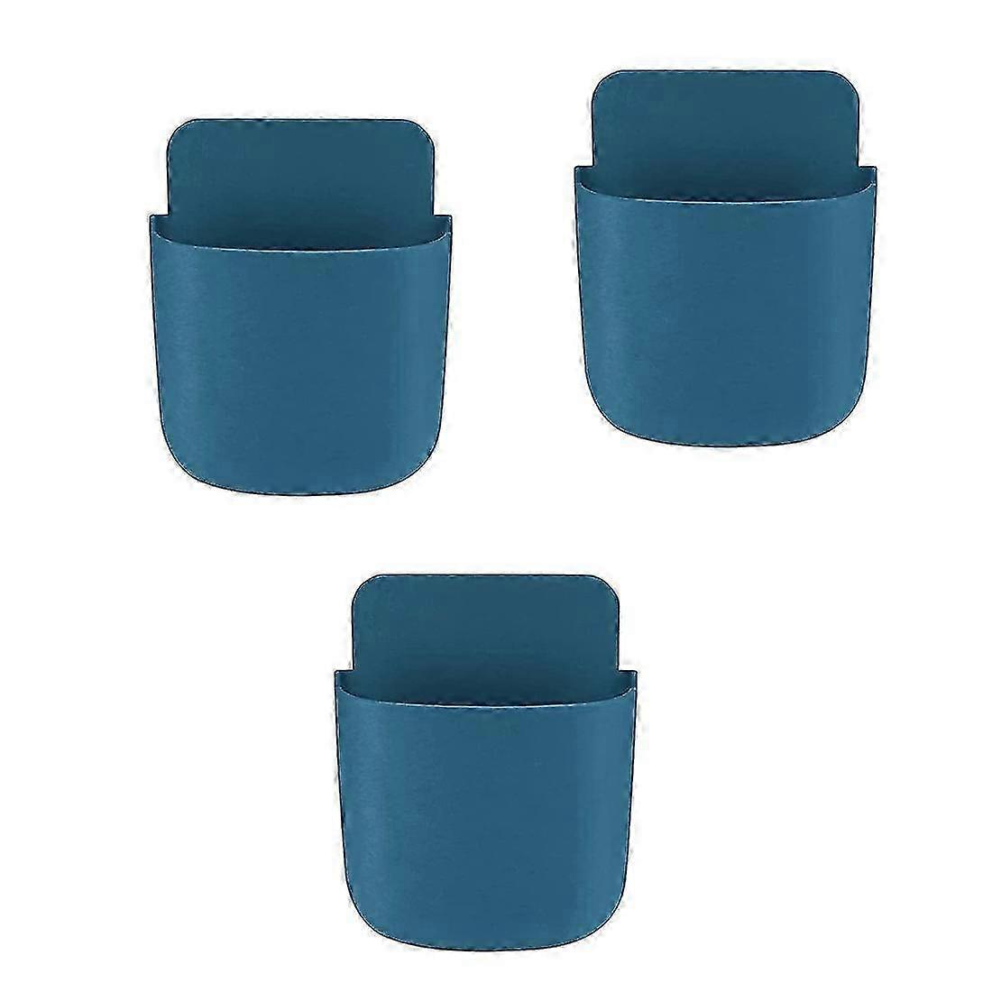 3pcs Self-adhesive Wall Mounted Remote Control Holder for Mobile Phones & TV - Ideal Storage Solution