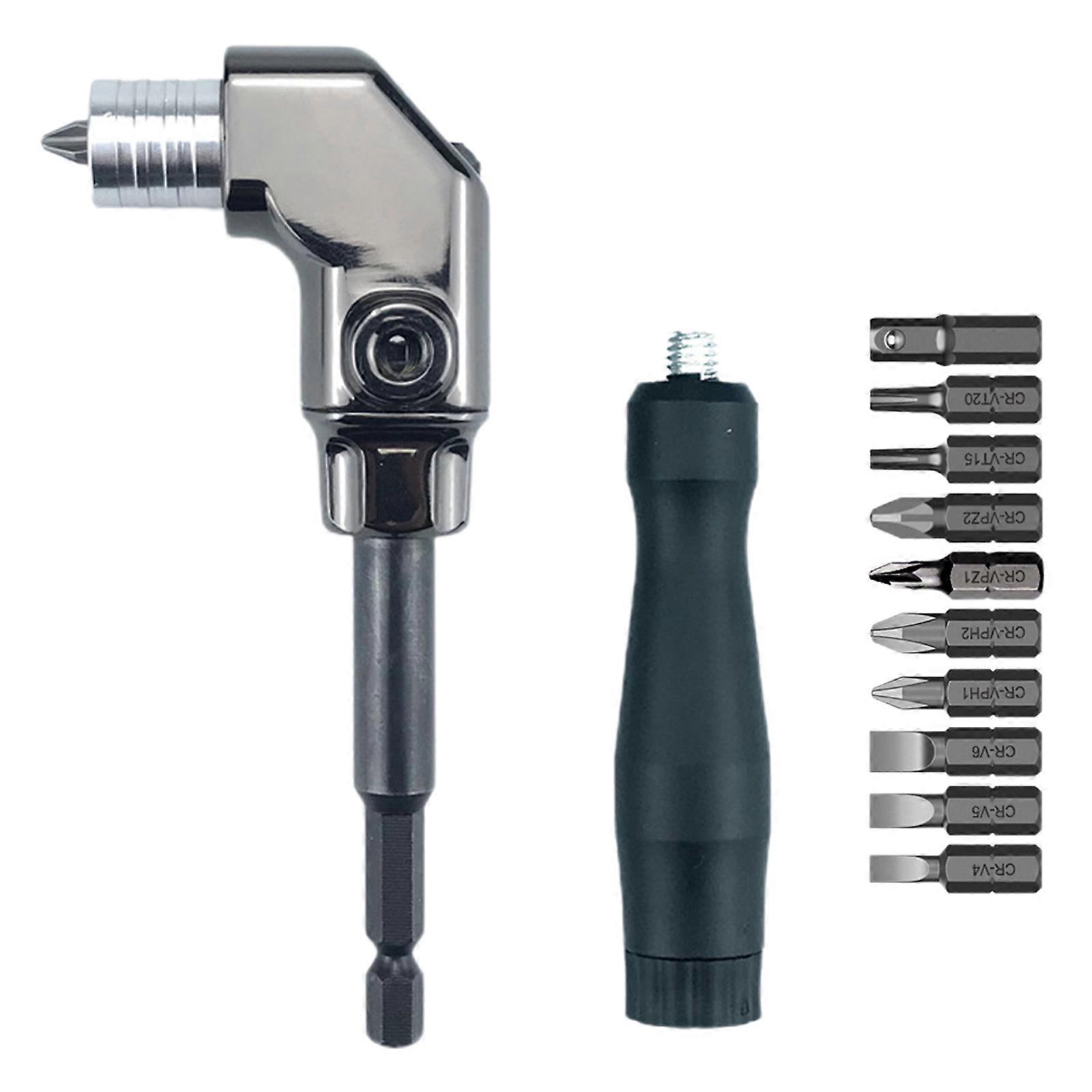 90° Degree Right Angle Attachment Drill Driver Screwdriver Extension Holder Adapter Corner Electric Drill Chuck Multicolor