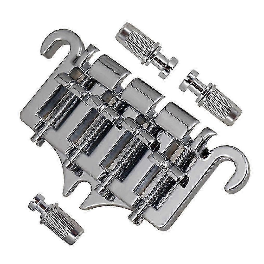 3 Point 4 String Bass Bridge Tailpiece Zinc Alloy Bridges with Saddle Replacement Parts for Style B bs