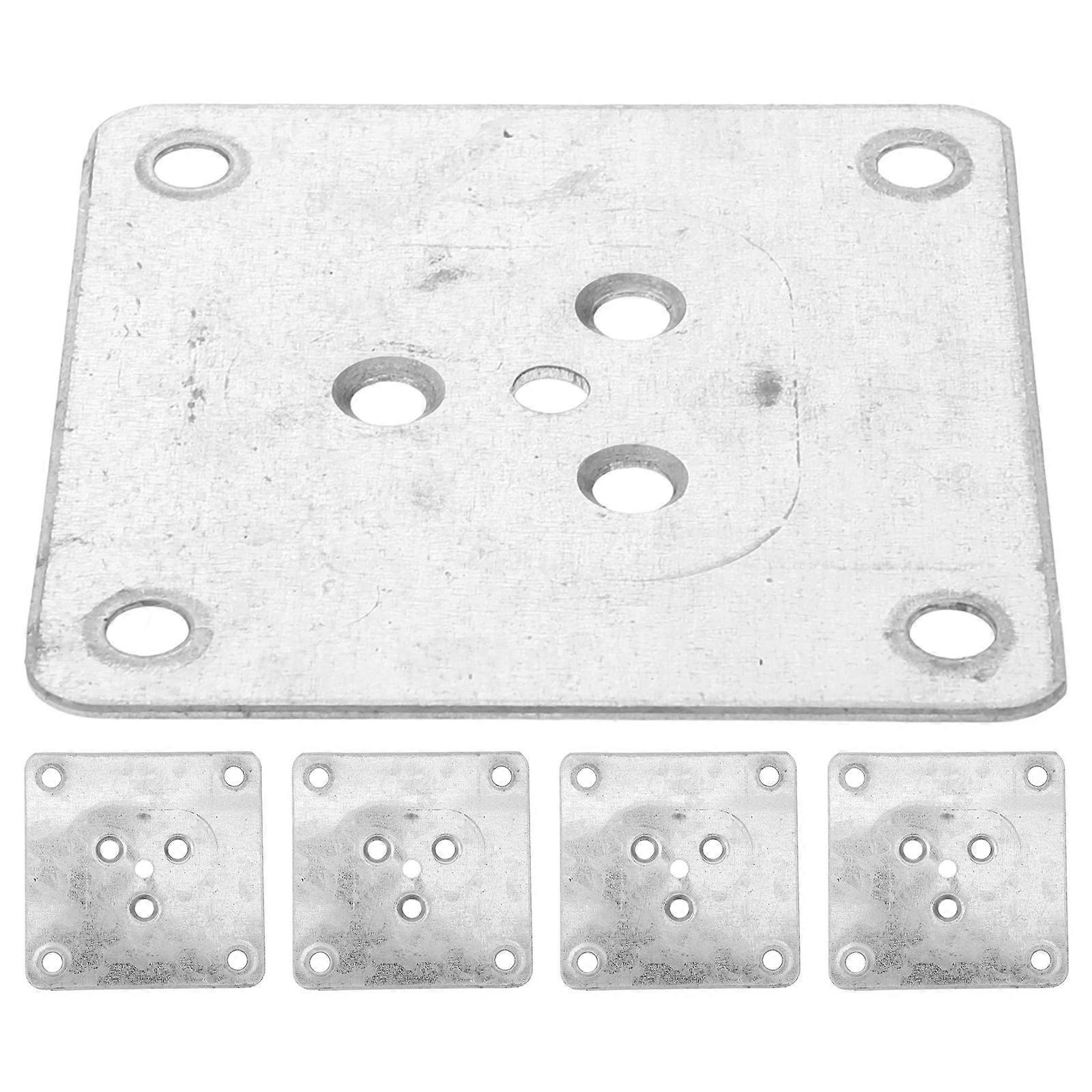 Silver Furniture Leg Attachment Plates for Fixing Use 5Pcs Table Leg Brackets
