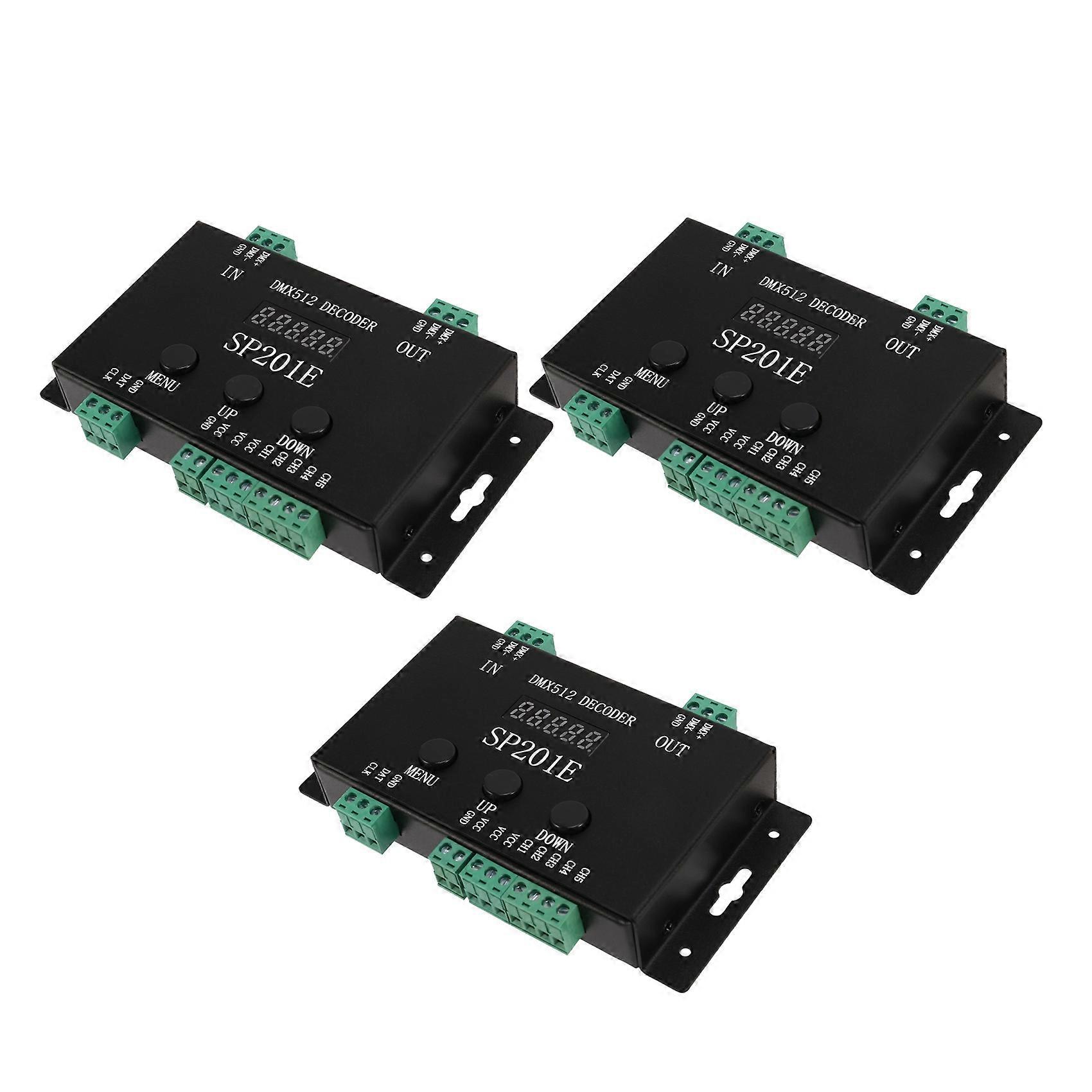 3X SP201E DMX512 WS2812B WS2811 DMX to SPI Controller Decoder,Support Multiple ICs