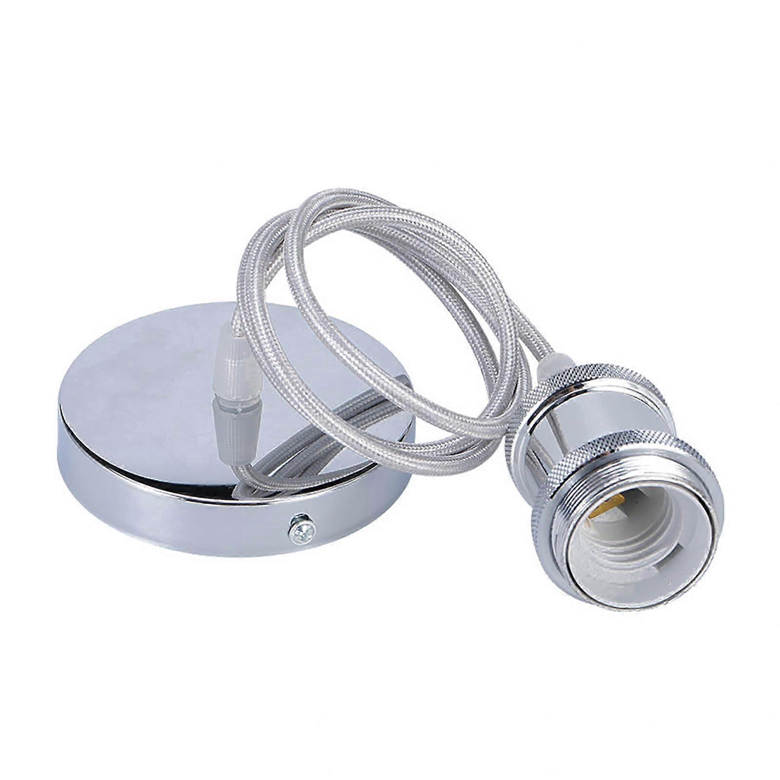 Pendant Light Cord Kit Silver E26 Industrial Mini with 39 Inch Adjustable Hanging for DIY Kitchen Bars