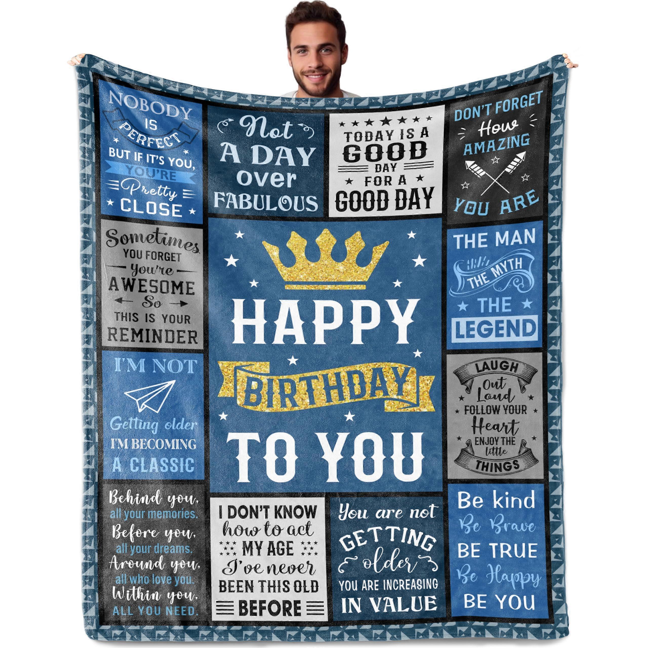 Birthday Gift for Men Soft Microfiber Flannel Throw Blanket 50x60 Funny Cool Present for Him