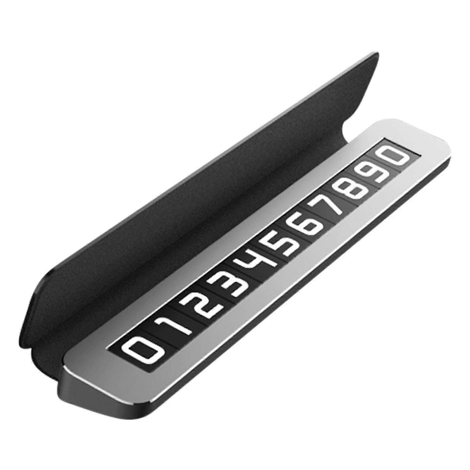 Car Parking Number Plate with Privacy Protection, Magnetic Temporary Parking Card for Dashboard, Black