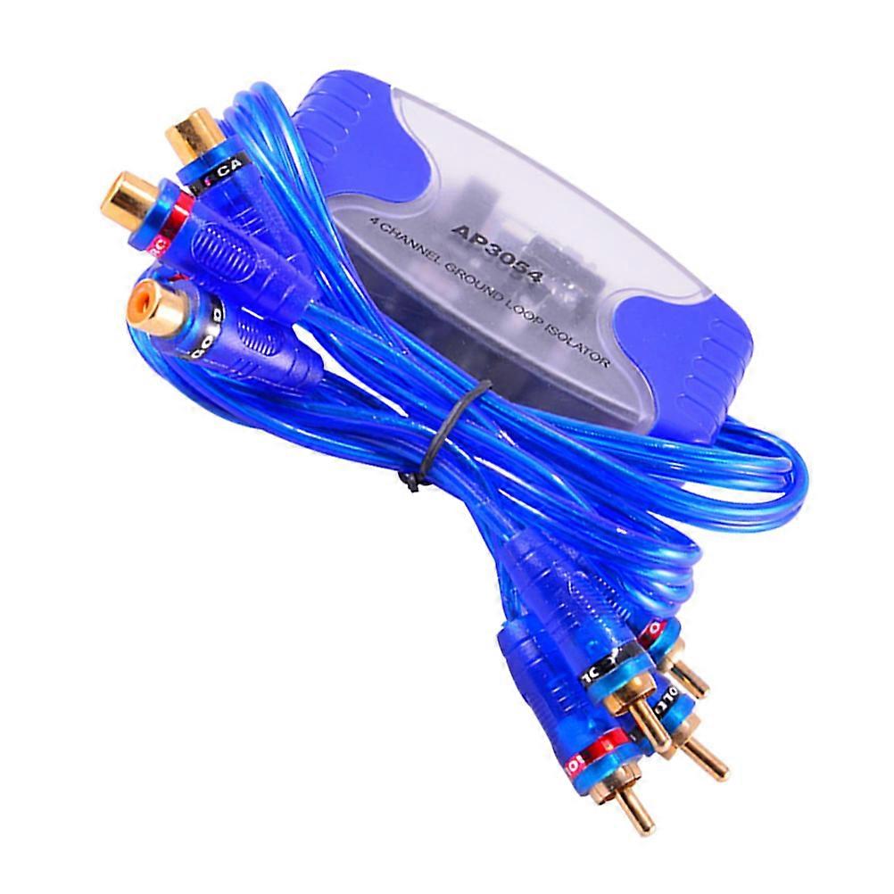 Blue 4 Channel Ground Loop Isolator Sound Noise Filter Line 2Pcs Pack