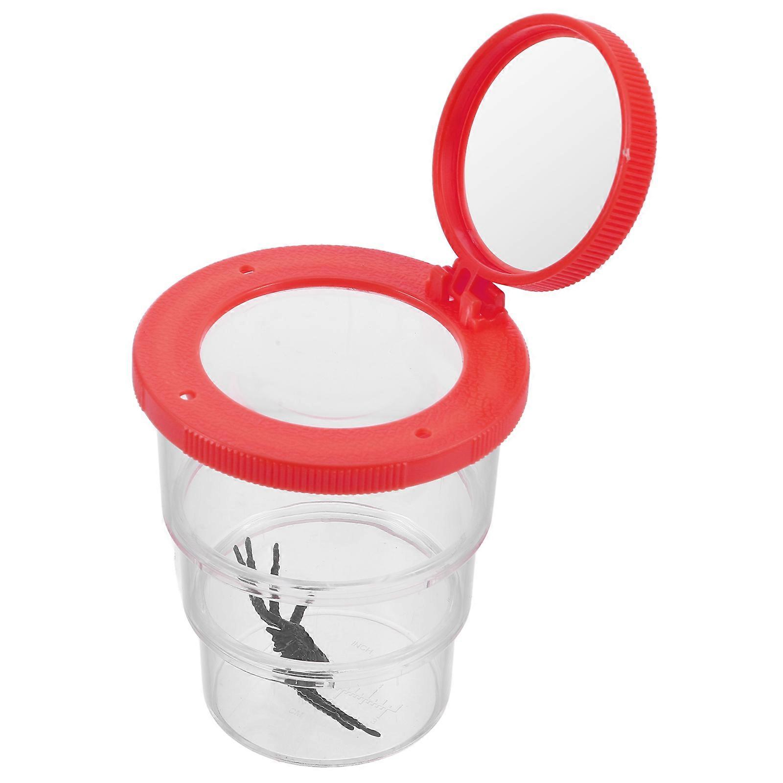 Red Bugs Jar Viewer Magnifier for Insect Observation Children Exploration
