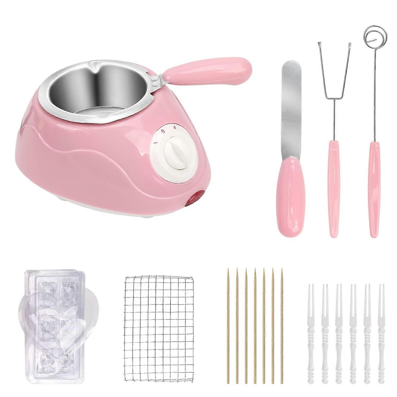 Chocolate Melting Pot with Easy Temperature Control, Mini Fondue Set and Creative Candy Molds