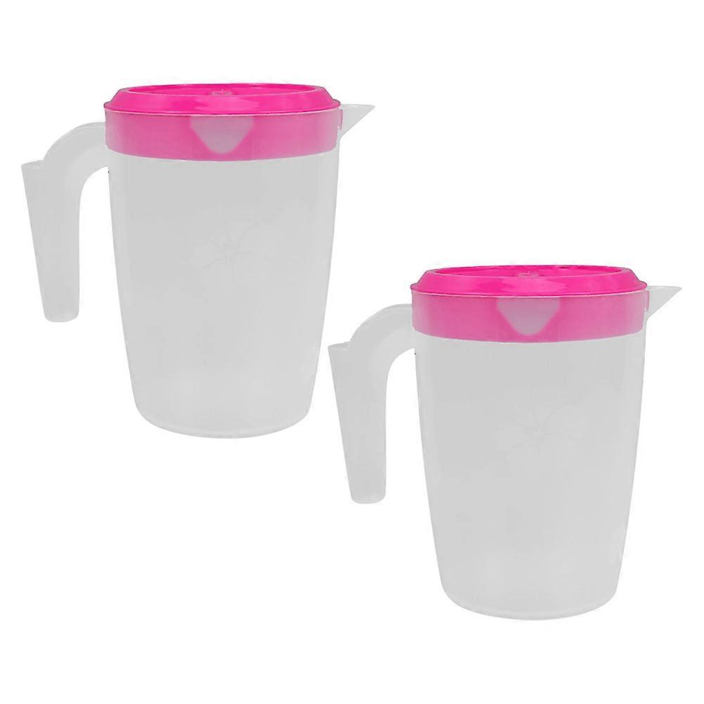 Rosy Plastic Beverage Container for Cold Water Pitcher 2Pcs for Home Use