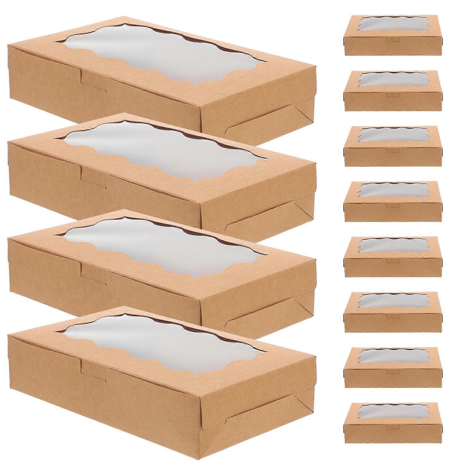 Bakery Boxes Macaron Boxes for Storage Use 50Pcs Brown Paper Paper