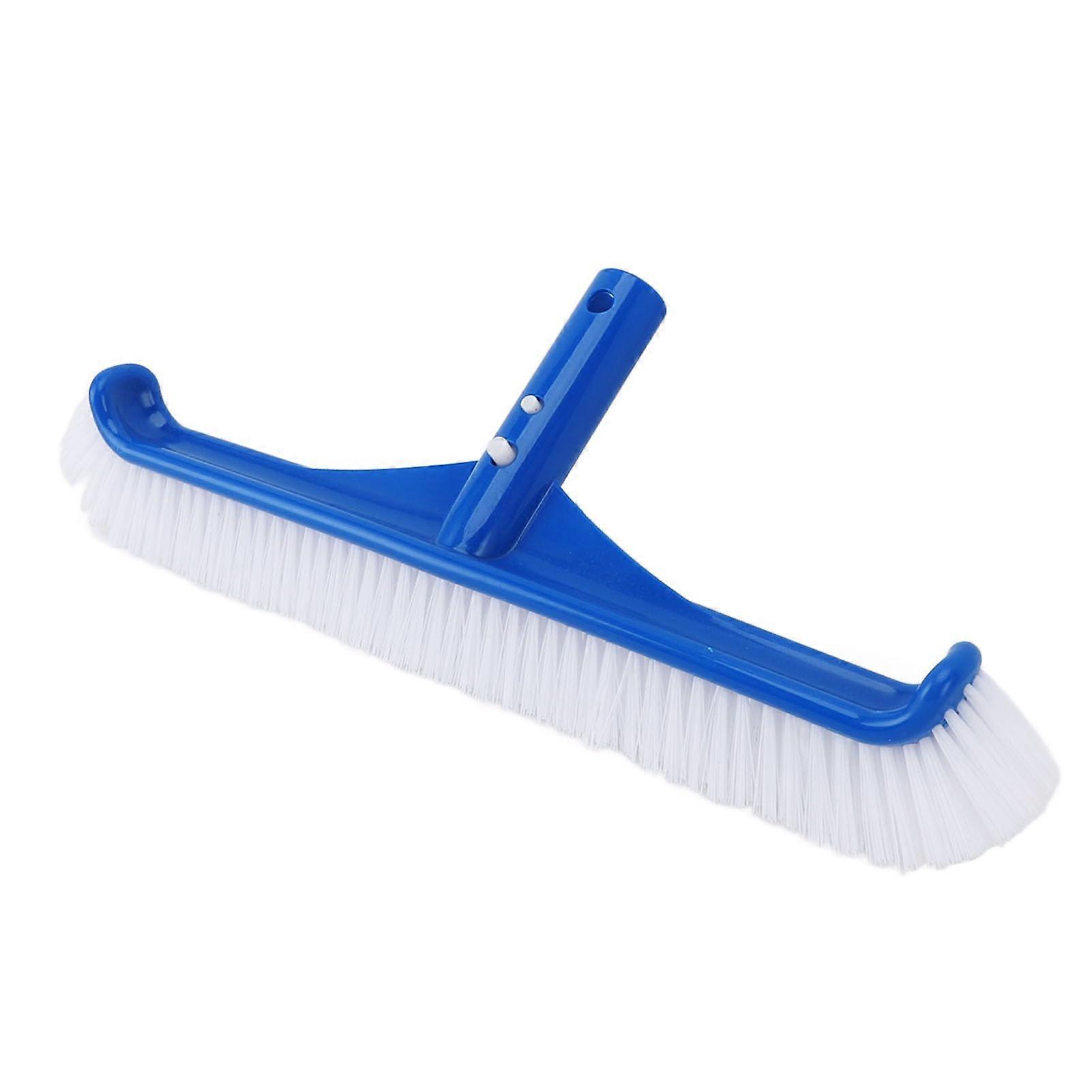 Heavy Duty 17 Inch Swimming Pool Brush with Nylon Bristles and 45° Angled Handle for Walls and Floor