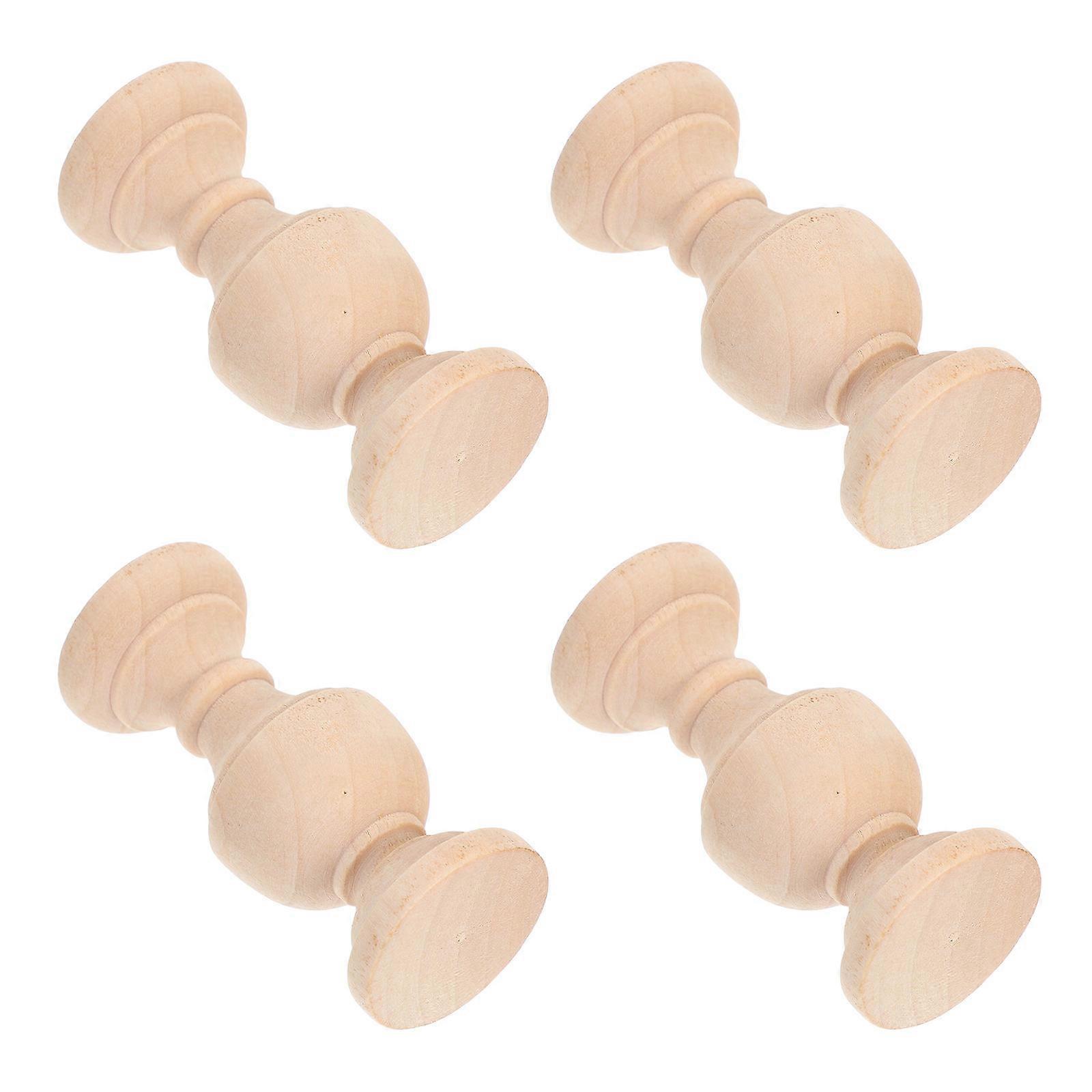 Solid Wood Small Arch Bridge Baluster for Coffee Table Decor 4Pcs