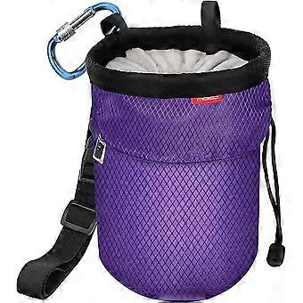 MoKo Chalk Bag Drawstring Rock Climbing Chalk Bag Bouldering Chalk Bag Bucket with Adjustable Belt & Zippered Pockets Carabiner