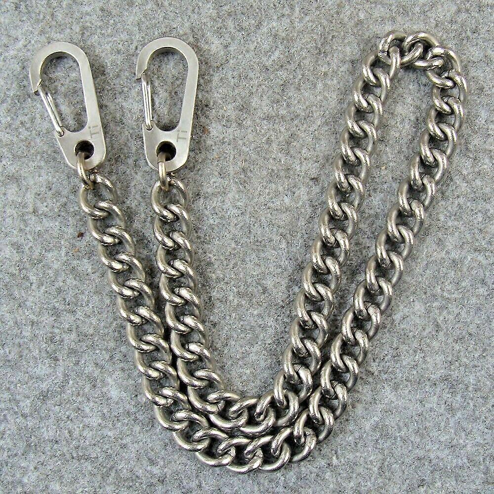 Titanium Bag Wallet Chains Keychains Fob Pants Chain + Snap Hooks, 17.75 INCHES