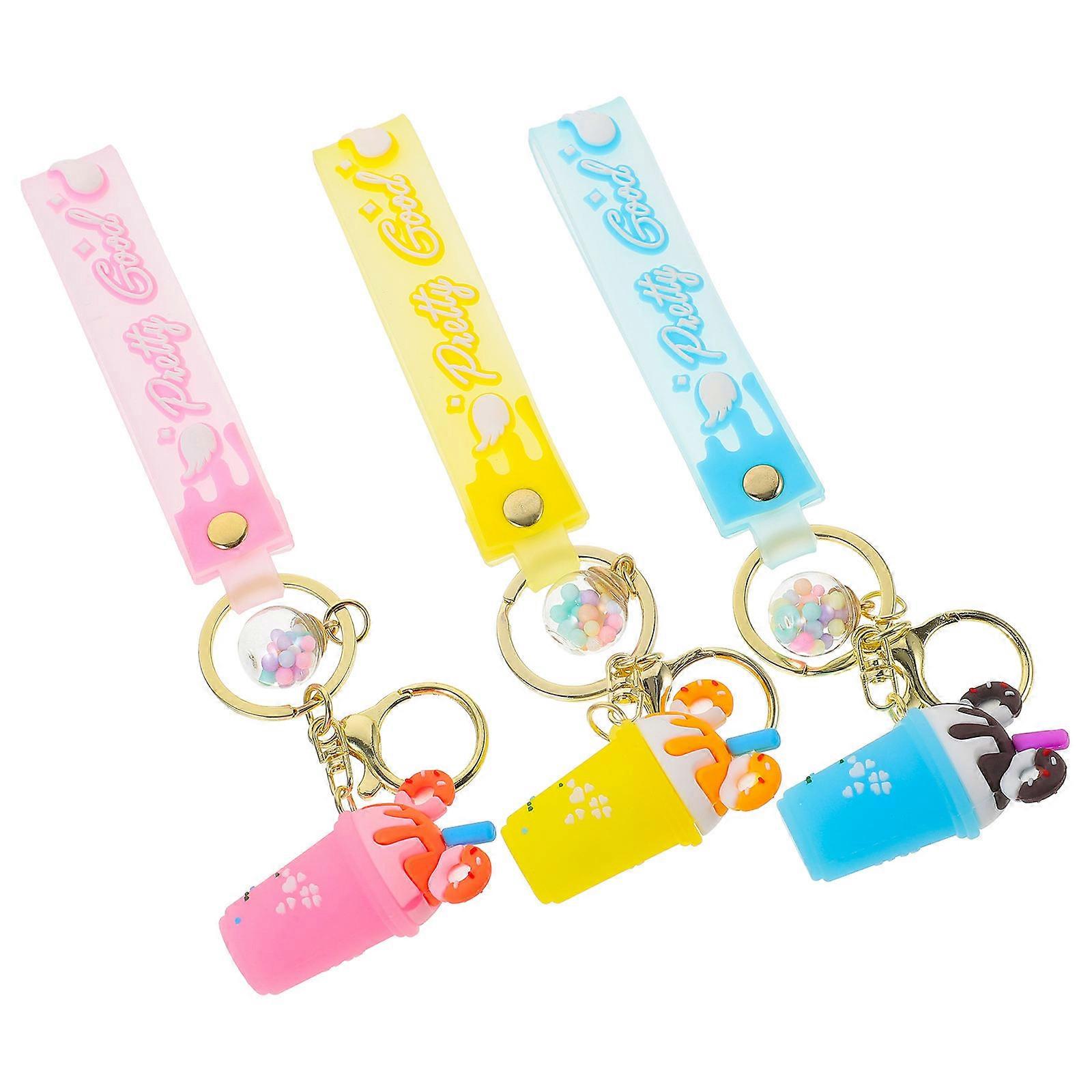 Acrylic Ice Cream Key Chain with Assorted Colors for Keys and Bags 3 Pieces