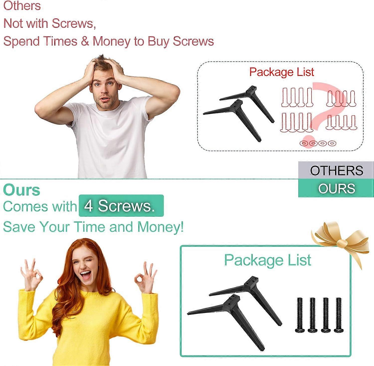 Replacement Legs with Screws for Vizio V505J09 TV Stand, Stable Support, Easy 5Minute Install