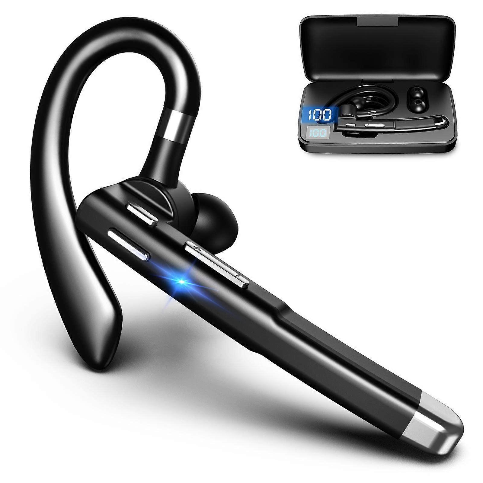 Single Ear Bluetooth Wireless Headset 520 Second Generation with Rotatable Earpiece and Battery Display Charging Case for Business Driving