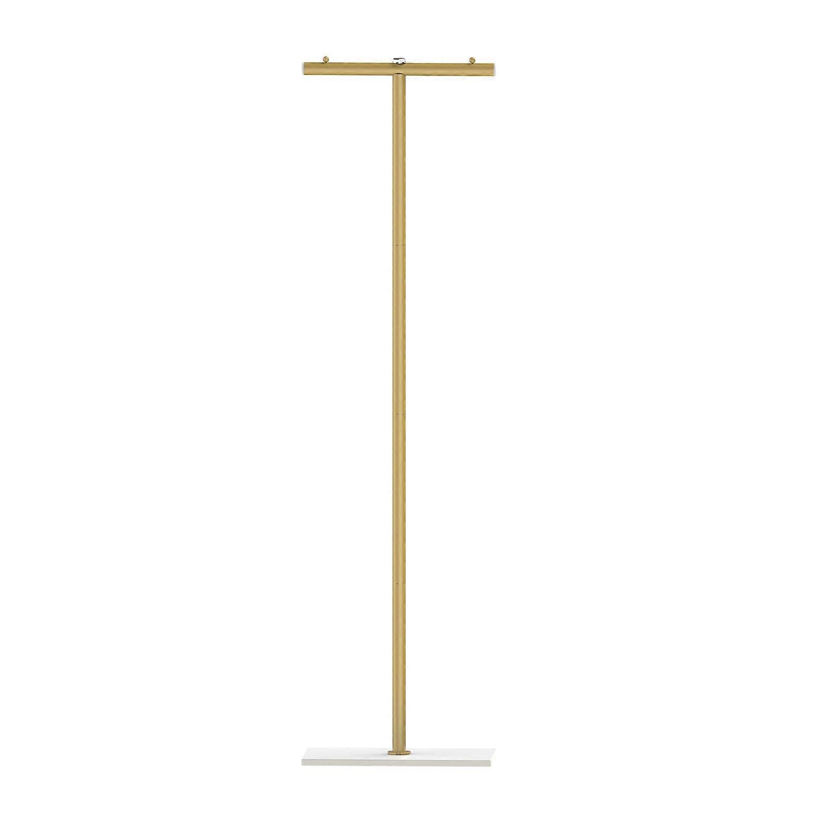 Freestanding Clothes Rack with Rock Slab Base, Modern TShaped Coat Stand Gold Finish, 68.9in