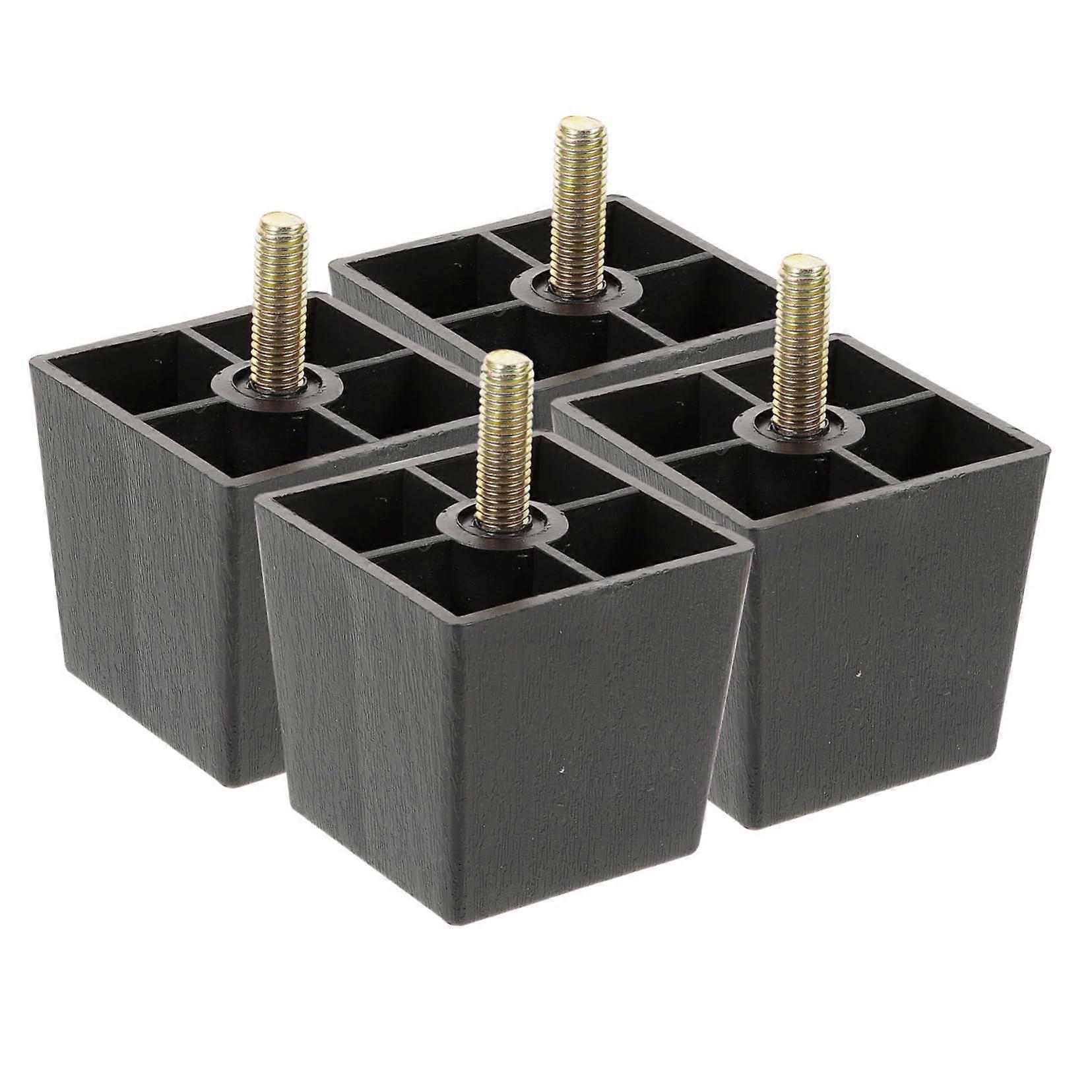 4Pcs Square Furniture Legs and Durable Bed Risers, Height Adjustable for Sofa, Table and Chair